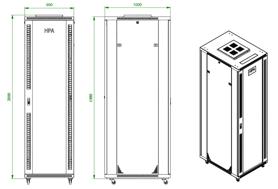 رک 42 یونیت عمق 100 hpa | رک ایستاده اچ پی آسیا 