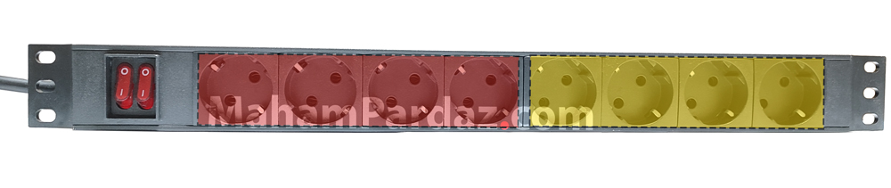 پاور ماژول 8 پورت آلومینیومی با کلید دو پل 16 آمپر | پاور ماژول رکمونت