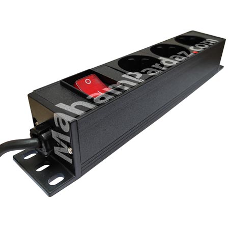 پاور ماژول 3 پورت کلید دار ON/OFF| پاور ماژول رک 16 آمپر ارت دار