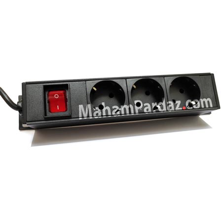 پاور ماژول 3 پورت کلید دار ON/OFF| پاور ماژول رک 16 آمپر ارت دار